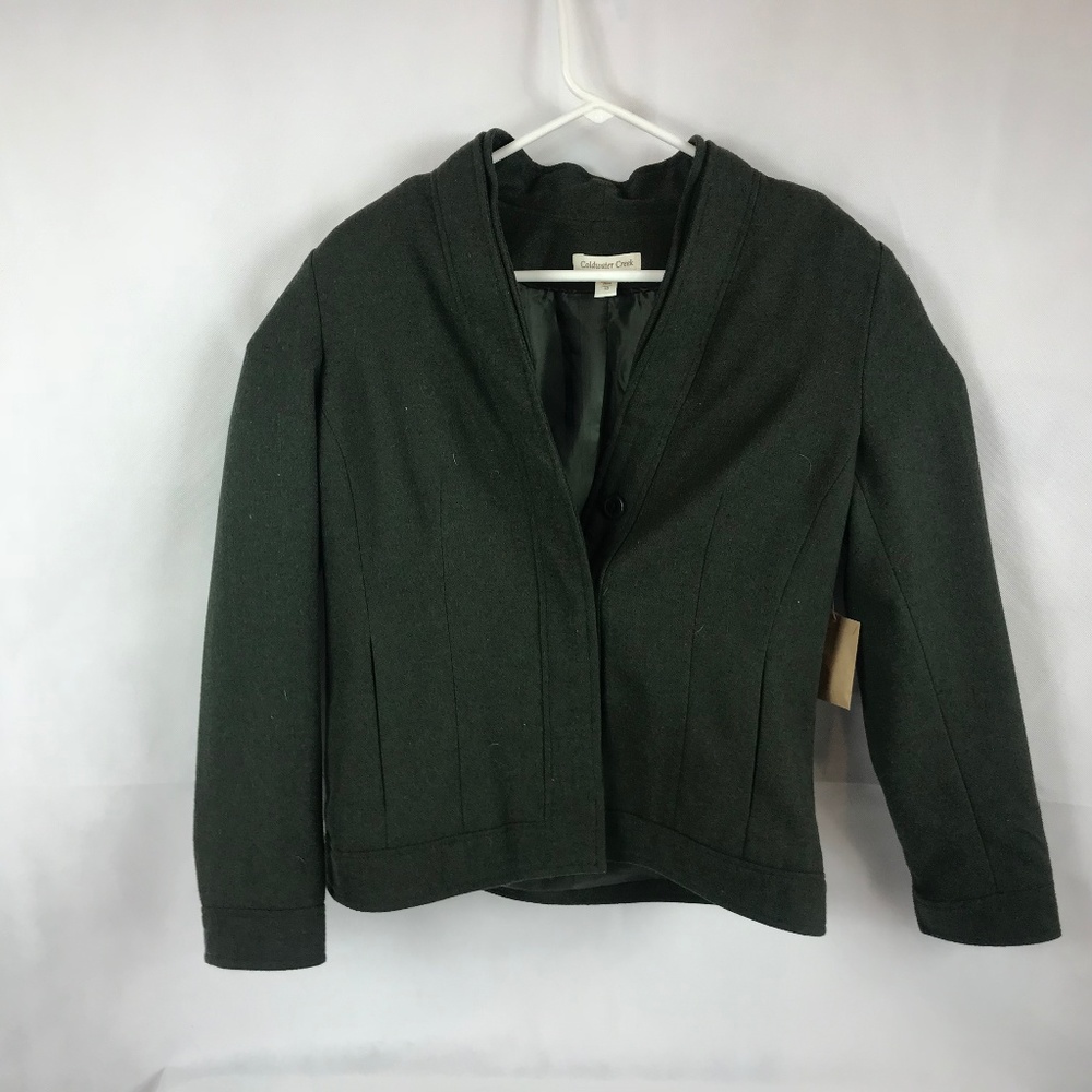 Coldwater Creek Green Wool Coat Jacket Women's 10